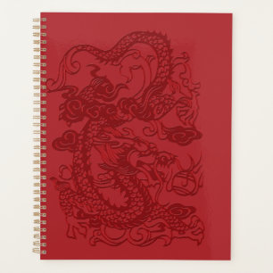 Red Asian Chinese Japanese Korean Dragon Planner