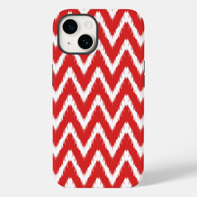 Red Asian Moods Ikat Chevrons Case-Mate iPhone Case (Back)