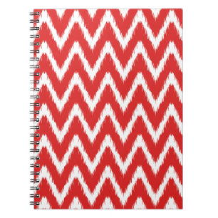 Red Asian Moods Ikat Chevrons Notebook