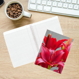 Red Asiatic Lilies Floral Notebook