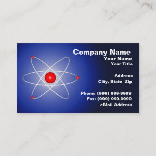 Red Atom Against a Blue Graduated Background Business Card