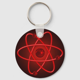 Red atom key ring