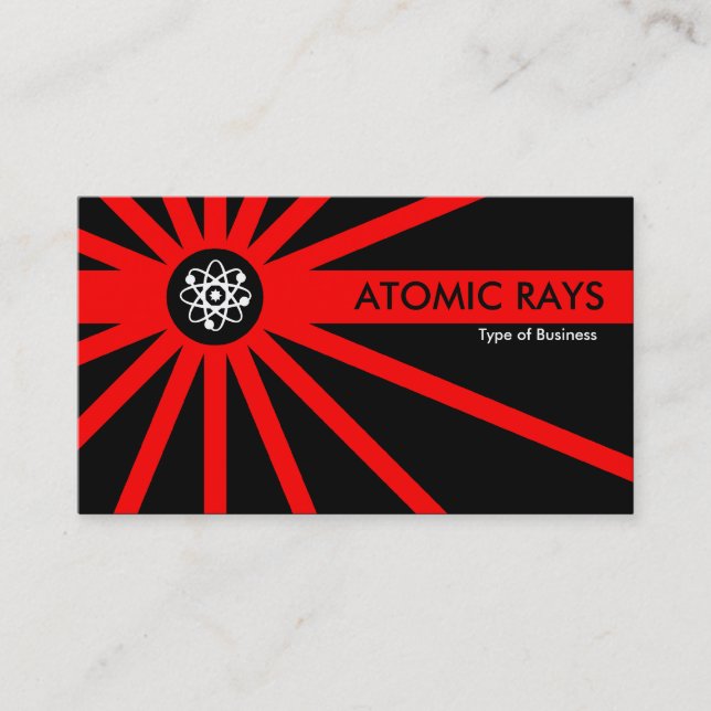 Red Atomic Rays Business Card (Front)