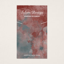 Red Auburn Watercolor Necklace - Display Card