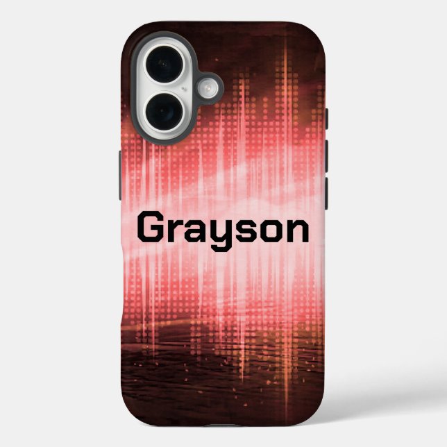 Red Audio Waves Case-Mate iPhone Case (Back)