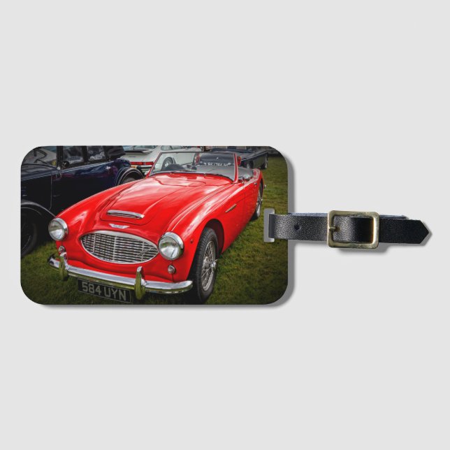 Red Austin Healey 3000 classic car Luggage Tag (Front Horizontal)
