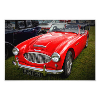 Red Austin Healey 3000 classic sports car Photo Print
