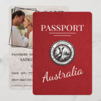 Red Australia Passport Save The Date