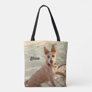 Red Australian Cattle Dog - Heeler - in the snow Tote Bag