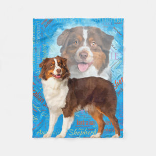 Red Australian Shepherd dogs - Aussie Fleece Blanket