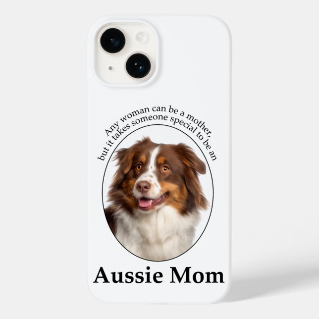 Red Australian Shepherd Mum Case-Mate iPhone Case (Back)