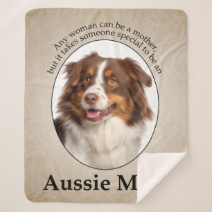 Red Australian Shepherd Mum Sherpa Blanket