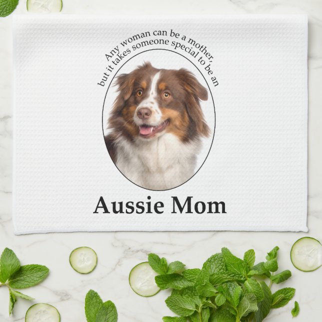 Red Australian Shepherd Mum Tea Towel (Folded)