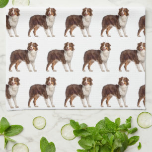 Red Australian Shepherd Tea Towel