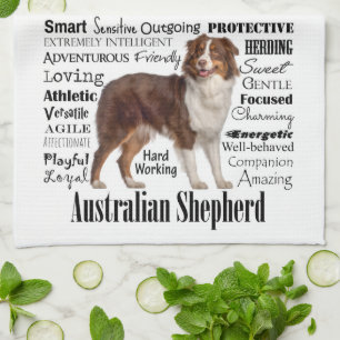 Red Australian Shepherd Traits Tea Towel