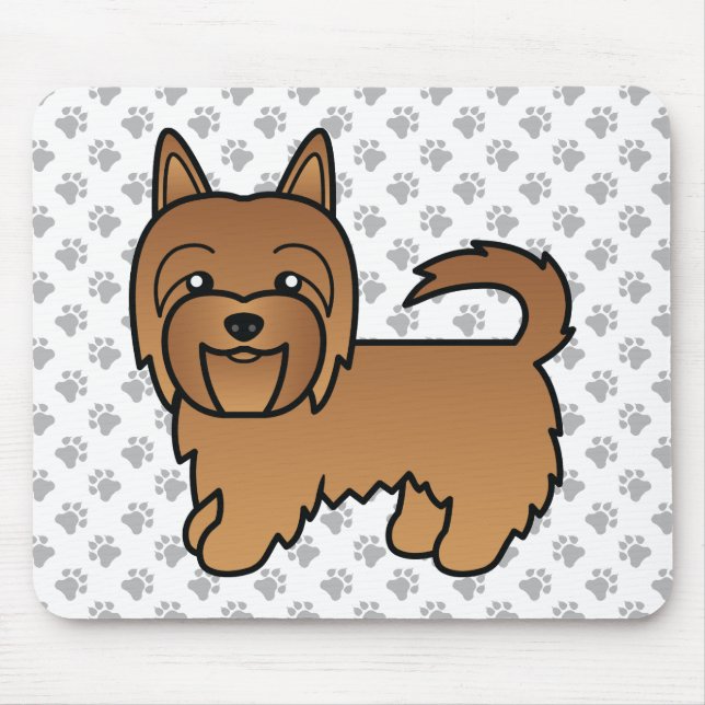 Red Australian Terrier Cute Cartoon Dog Mouse Mat (Front)