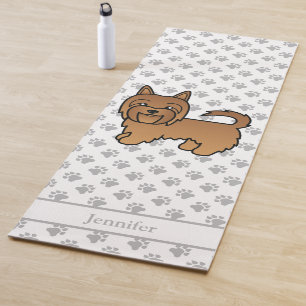 Red Australian Terrier Cute Cartoon Dog & Name Yoga Mat