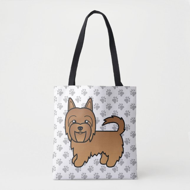 Red Australian Terrier Cute Cartoon Dog Tote Bag (Front)