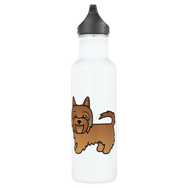 Red Australian Terrier Dog Cartoon Drawing 710 Ml Water Bottle (Right)