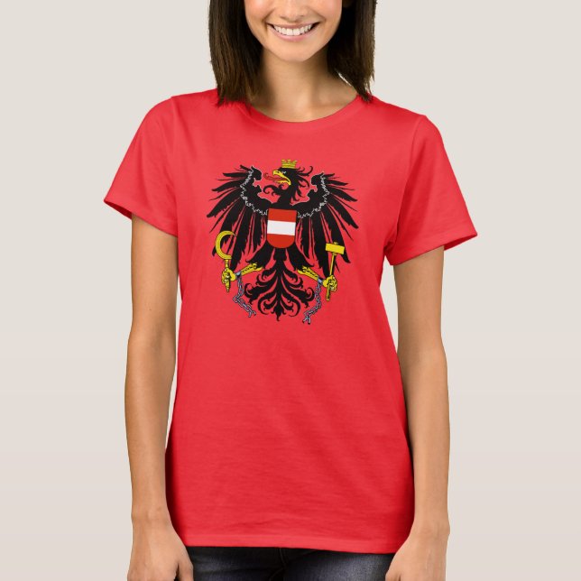 RED Austria Coat of Arms T-Shirt  (Front)