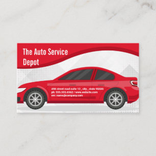 Red Automobile   Car Services   Auto Parts Business Card