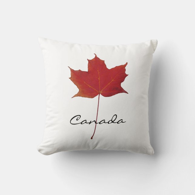 Red autumn canadian maple leaf - Canada Cushion (Front)
