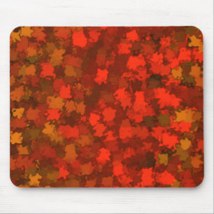 Red Autumn Leaves Camo Mouse Mat