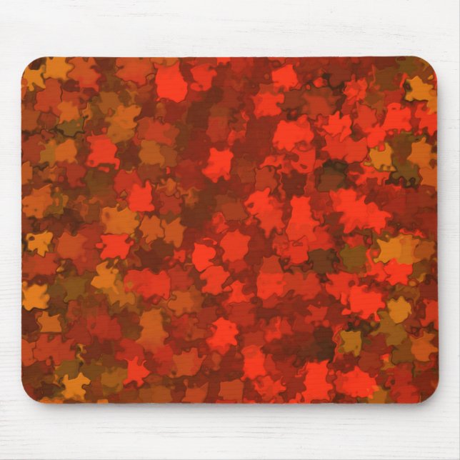Red Autumn Leaves Camo Mouse Mat (Front)