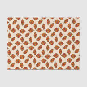 Red Autumn Leaves Graphical Leaf Pattern Tissue Paper
