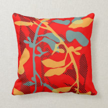 Red autumn leaves modern pillow