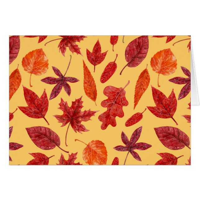 Red autumn leaves watercolor (Front Horizontal)