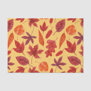 Red autumn leaves watercolor tissue paper