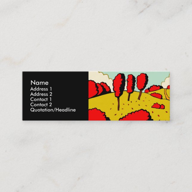 Red Autumn Mini Business Card (Front)