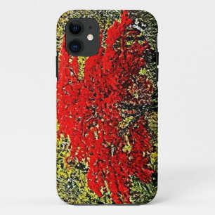 Red Autumn Painting Art - iPhone case