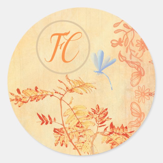 Red Autumn Personalised  Classic Round Sticker (Front)