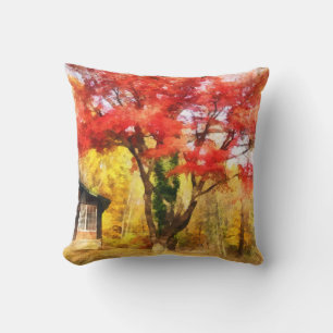 Red Autumn Sycamore Cushion
