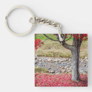 Red Autumn Tree Acrylic Keychain