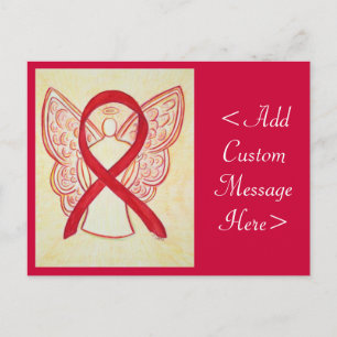 Red Awareness Ribbon Angel Custom Postcard