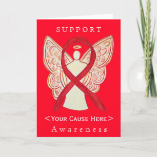 Red Awareness Ribbon Angel Customised Card