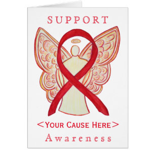 Red Awareness Ribbon Angel Customised Card