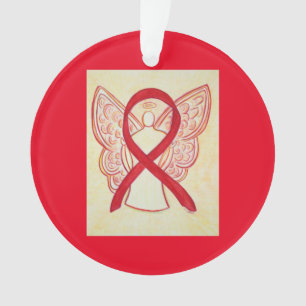 Red Awareness Ribbon Angel Pendant Ornament