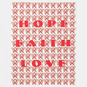 Red Awareness Ribbon Angels Custom Fleece Blankets