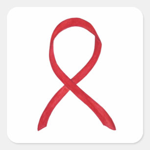 Red Awareness Ribbon Art Custom Decal Stickers