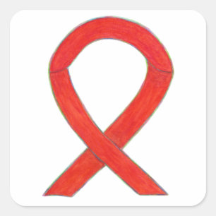 Red Awareness Ribbon Custom Sticker Art Decals