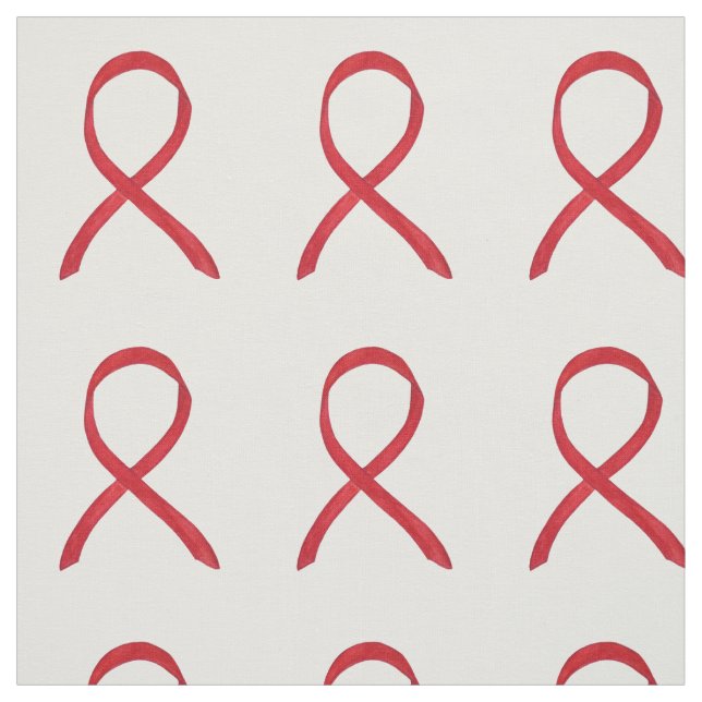 Red Awareness Ribbon  Fabric Art Custom Material (Swatch)