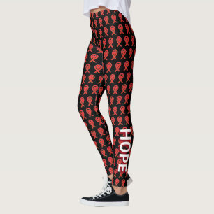 Red Awareness Ribbon Heart Hope & Cure Leggings