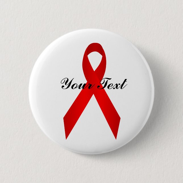 Red Awareness Ribbon Pinback Buttons (Front)