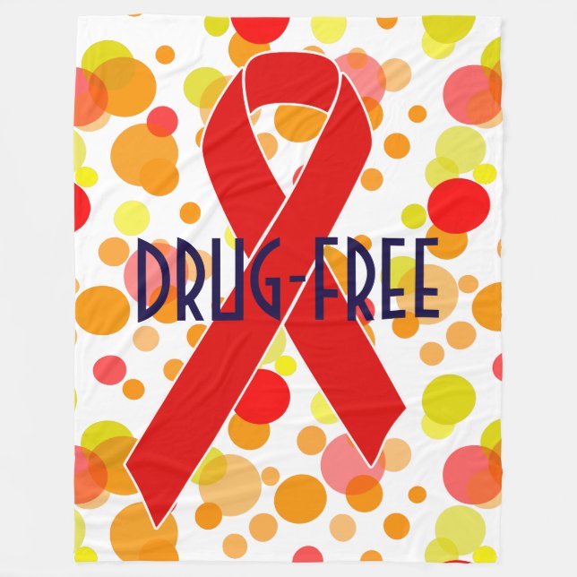 Red Awareness Ribbon + your message Fleece Blanket (Front)