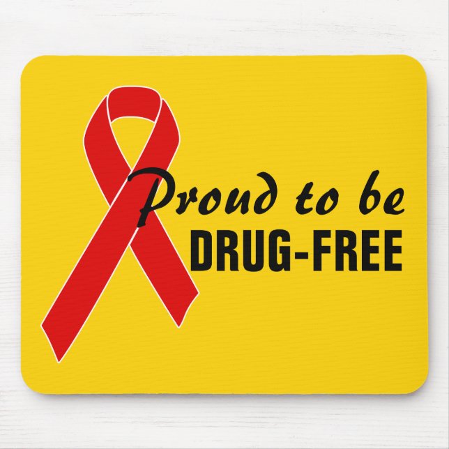 Red Awareness Ribbon + your message Mouse Mat (Front)