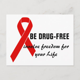 Red Awareness Ribbon + your message Postcard